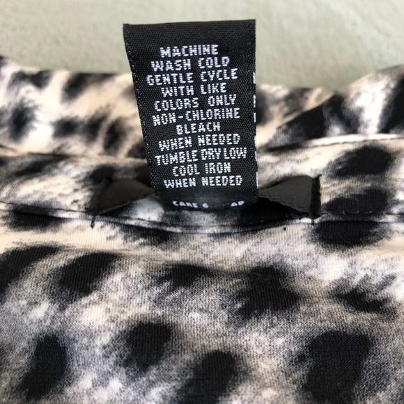 Alfani Animal Print Short Sleeve Quarter Button - Picture 5 of 7